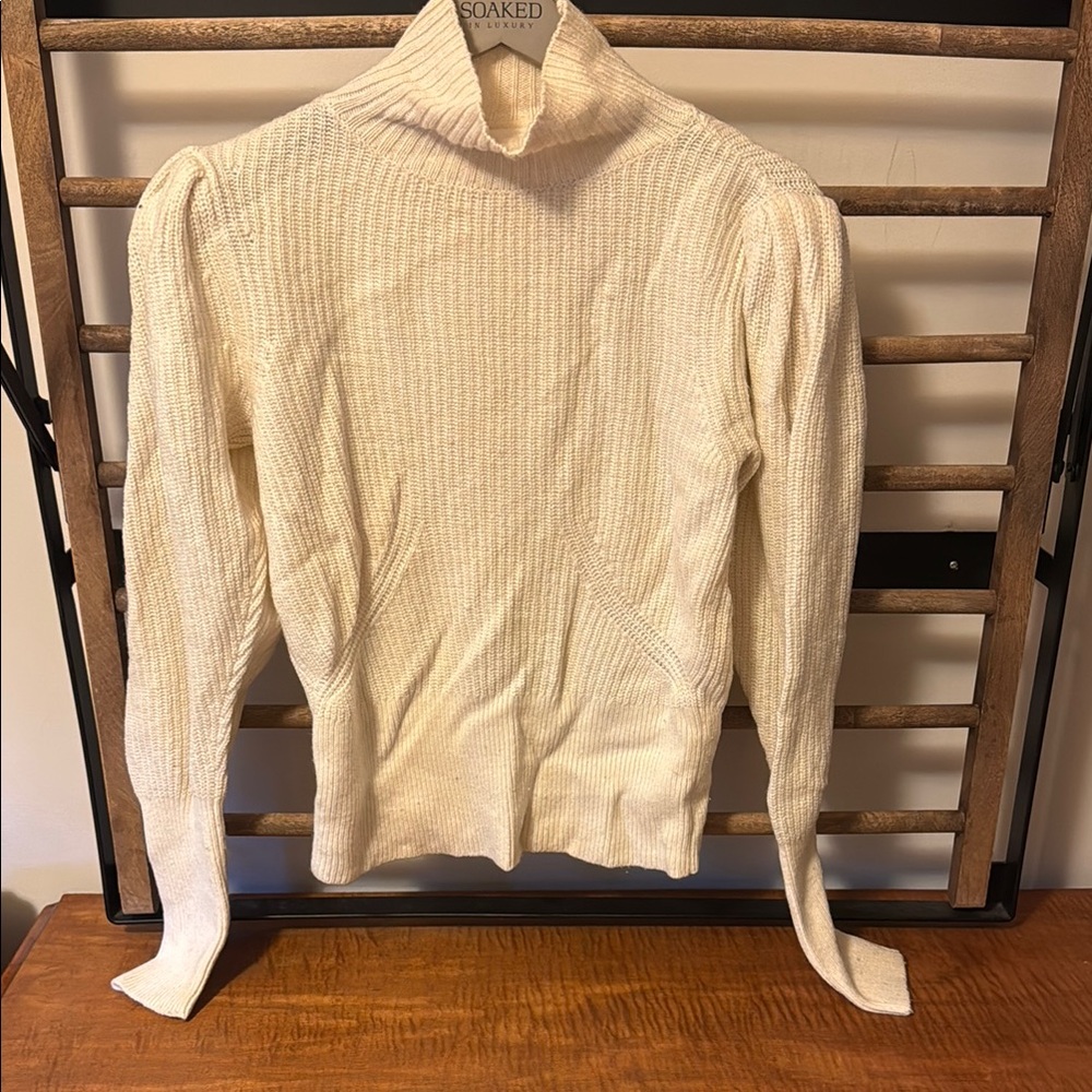 Frame Denim Sweater with Victorian sleeve.